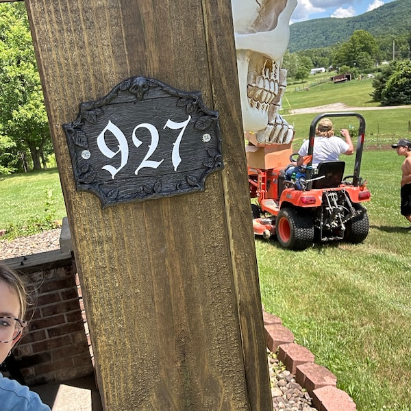 Gothic House Number Sign | Custom Front Door Plaque | Witchy Outdoor Porch Decor - Etsy UK