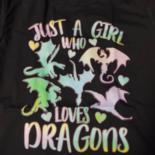 Dragons Heart, Valentine, Dragon Girl Shirt, Just a Girl Who Loves ...