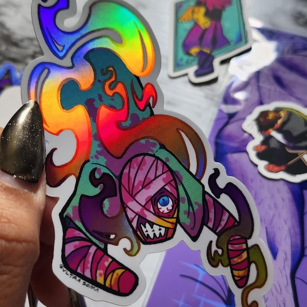 Delusion Graphics Sticker Mouthwashing Delusion Polle Statue Holographic 4.8