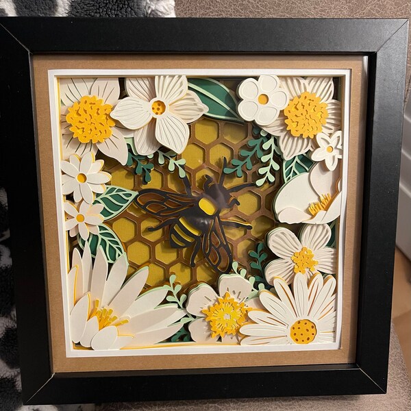 3D BEE Svg - Shadow Box Svg -layered Cardstock Svg - for Cricut - for ...