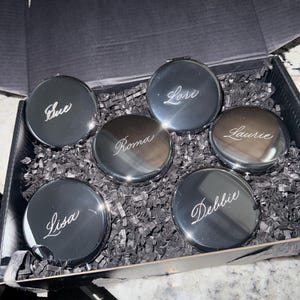 Calligraphy Engraved Compact Mirror | Personalized Gifts | Bridesmaids | Bachelorette | Place Cards | Mother's Day