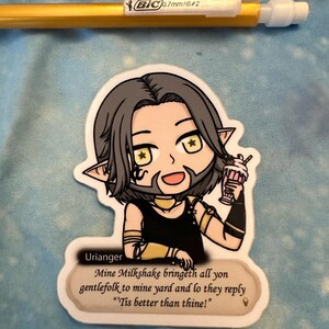 FFXIV Urianger Milkshakes Waterproof Vinyl Sticker - Etsy