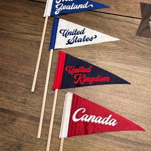 CUSTOM Mini Pennant | Small Felt Pennant on a Stick | Personalized Design | 4x7 Inch | Graduation Centerpiece | Table Number