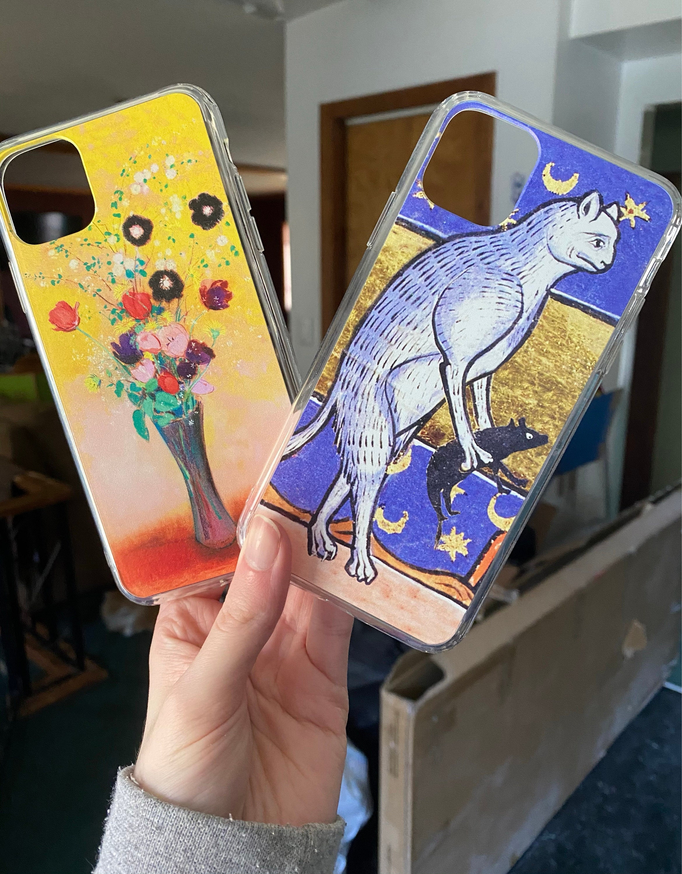 Funny Medieval IPhone Case with cat and Rat from Middle Ages Artist