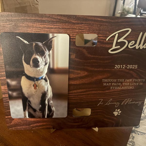 Memorial Pet Collar Sign, Dog Memorial Wood Frame With Collar Holder ...