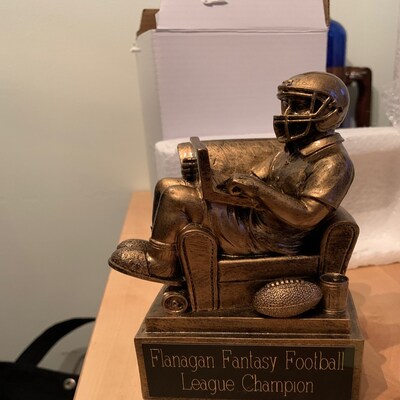 Fantasy Football Armchair Quarterball 18-Year Perpetual Trophy - Free Engraving Included