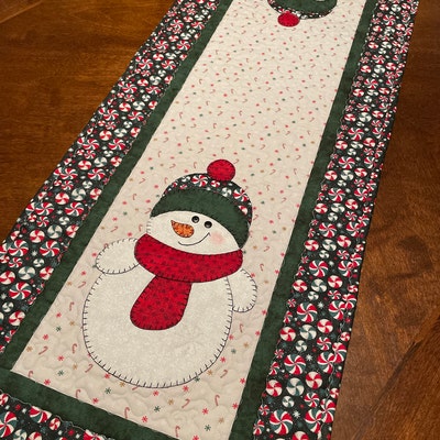 Snowman Applique Table Runner Pattern Digital Download PDF - Etsy