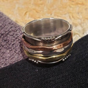 925 Sterling Silver Spinner Ring for Women Worry Ring - Etsy
