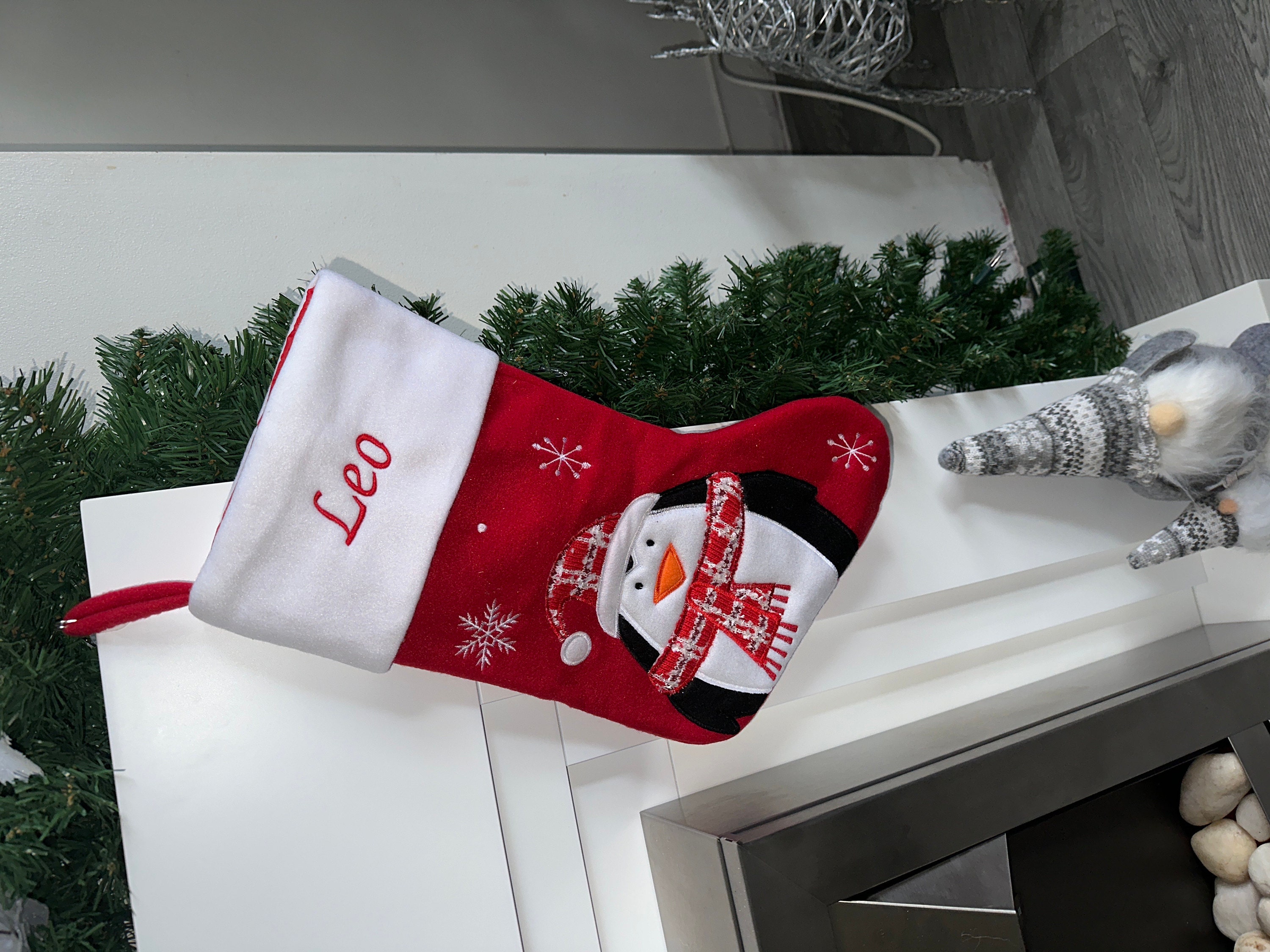 Luxury Deluxe Personalised Embroidered Christmas Fluffy Santa / Snowman / Penguin / Reindeer