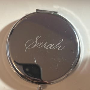 Calligraphy Engraved Compact Mirror | Personalized Gifts | Bridesmaids | Bachelorette | Place Cards | Mother's Day