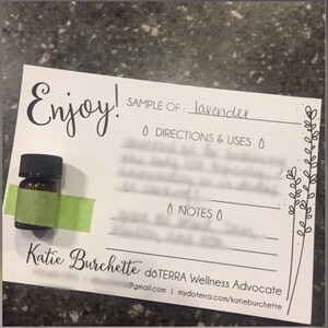 Printable Essential Oil Sample Cards Hand Illustrated Design | Etsy