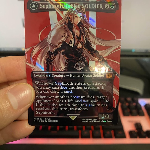 FF X MTG Holo Foil Proxy Card - Sephiroth, Fabled Soldier
