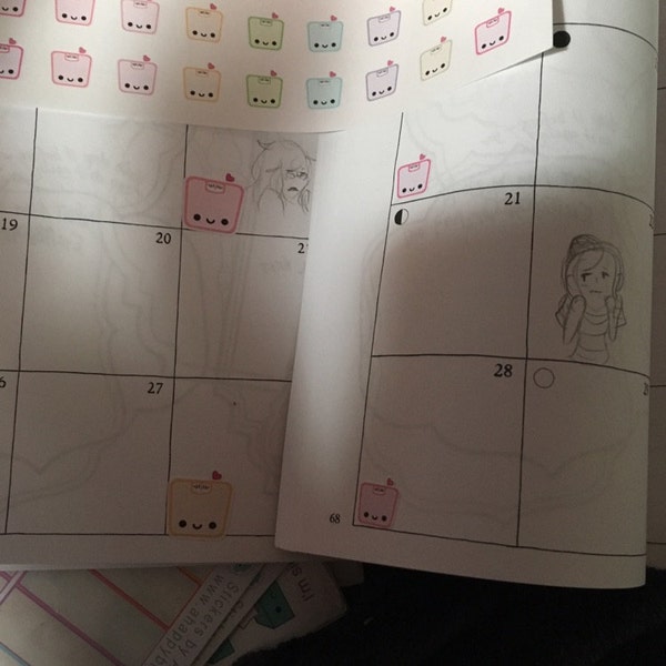 MINI Happy (or Sad) Scale Reminder Tracker Cute Kawaii Planner Stickers ...