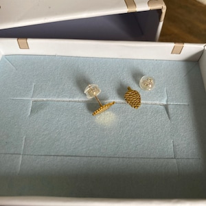 Customer photo, Pinecone Stud Earrings