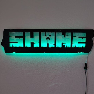 Personalized Minecraft Inspired Name / Screen Name LED Sign, Mine Craft ...