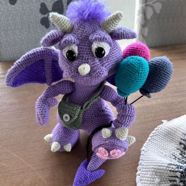 Norbert Dragon Norbert Learns to Fly - Amigurumi Crochet Pattern - Dragon With ...