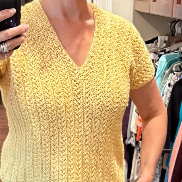 A customer's finished Braided Wheat Stitch Easy Summer Top Crochet Pattern