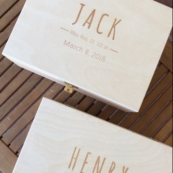 Baby Keepsake Box Baby Boy Gift - Personalized Baby Gift Large Wooden ...