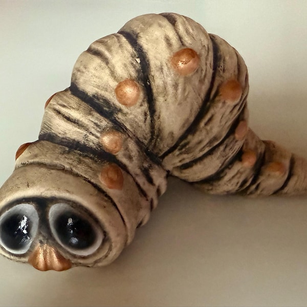 Produktbild von Kerri-Keramik Raupe / Wurm Gartendeko – Frostsichere Handarbeit Aus Ton, Ca. 13 Cm Lang, Niedlicher Blickfang
