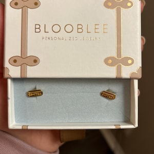 Customer photo, Stick of Butter Earrings