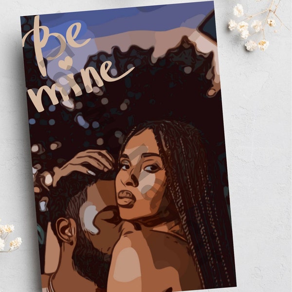 black-girl-afro-hair-set-of-4-natural-hair-art-afro-girl-art-hot