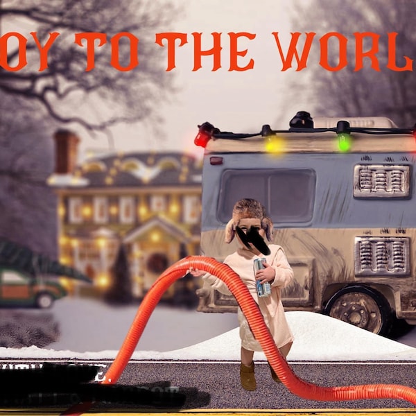Home Alone Christmas Card, Funny Christmas Card Template, Photo Card