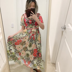 Mr. Water Maxi Dress,poppy Flower Prints Summer Dress - Etsy