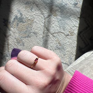Customer photo from Molly, Raw Pink Tourmaline Baguette Band