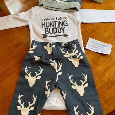 Daddy's Future Hunting Buddy, Baby Boy Going Home Outfit, Deer Outfit ...