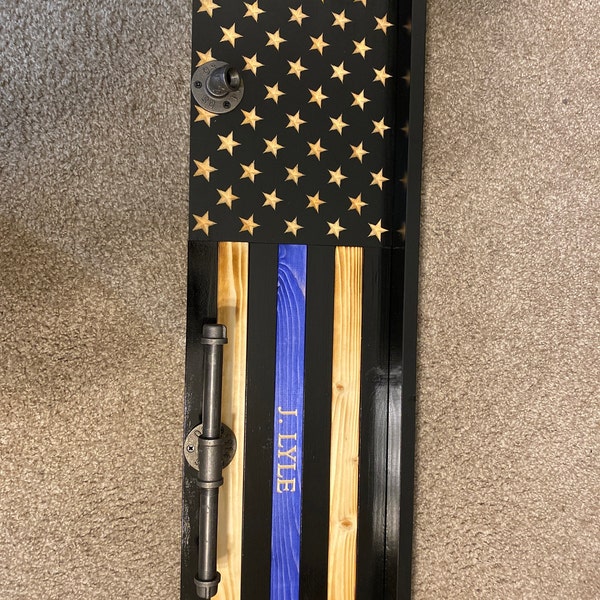 Blue Line Gear Rack Police Gear Rack - Thin Blue Line Gear Rack - Police Officer Gift ...