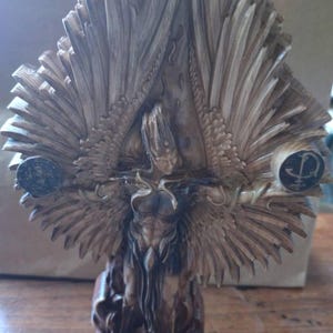 木製のサタン像 - ルシファー堕天使祭壇装飾 - Etsy 日本