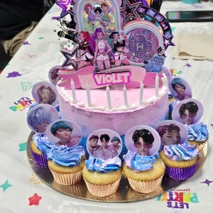 25 Pcs KPop Demo Hunte Toppers à Cupcakes Pour Anniversaire, KPop
