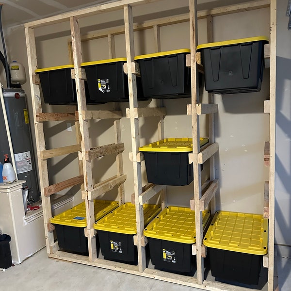 27 Gallon Tote Storage Rack DIY Plans - Simple Build Plans - (instant ...