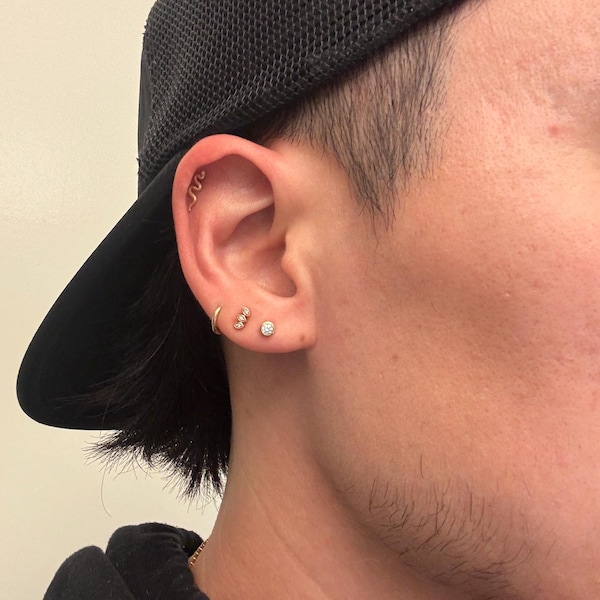 Easy to Use Titanium Piercing Jewelry Insertion Pin, Flat Back Earring ...