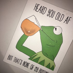 Funny Frog 'none of My Business' Birthday Card, Internet Meme Card ...