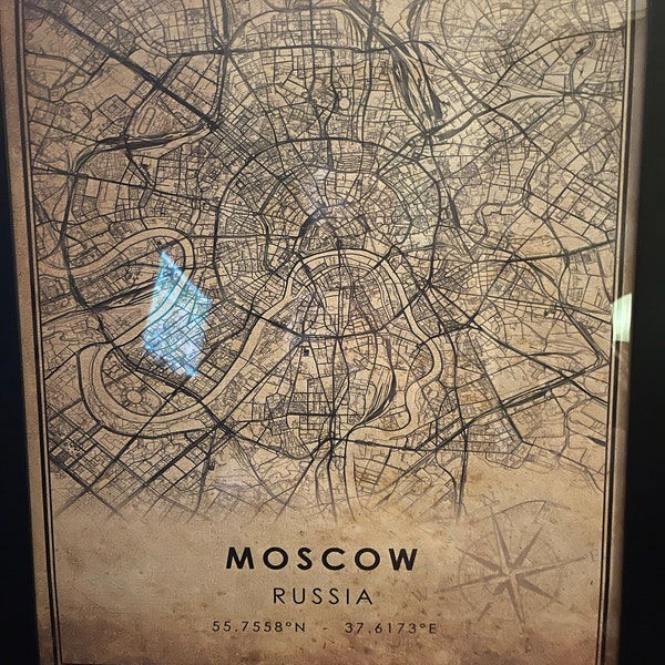 Moscow Vintage Map Print | Moscow Map | Russia Map Art | Moscow City ...