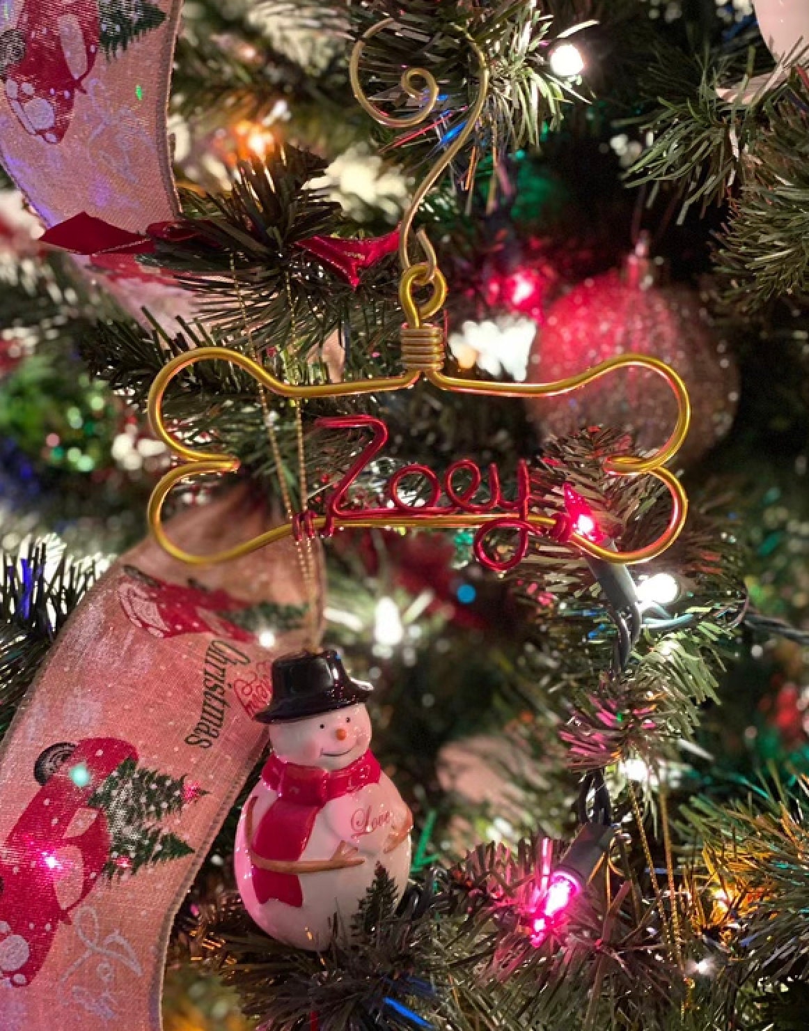 Personalized Pet Ornament - Handcrafted Wire Dog Bone with Pet&#39;s Name - Dog Christmas Gift, Unique Dog Ornament, Hand Shaped Wire Decor