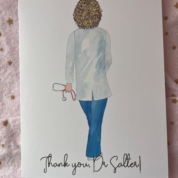 Thank You Card for Doctor | Custom Dr Keepsake | Thank You Physician ...