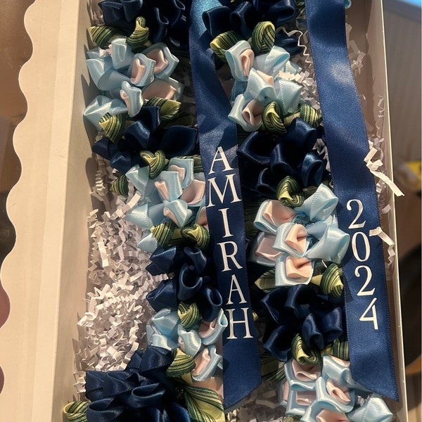 Custom Ribbon Flower Lei for Graduation or Special Occasion - Etsy
