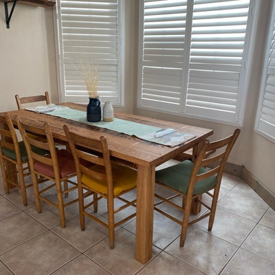 Rustic Farmhouse Kitchen Table / Reclaimed Wood Plank Dining Table - Etsy