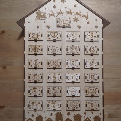 Advent Calendar Laser Cut Digital File Svg And Christmas Laser Cut Dxf