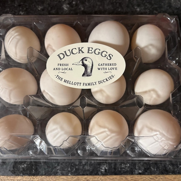 Printed Duck Egg Labels - Personalized Oval Stickers for Egg Cartons ...