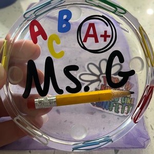 Teacher Appreciation Gift Custom, Teacher Coaster, Epoxy Resin Art ...