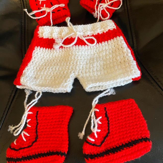 A customer's finished Baby Boxer Crochet Pattern