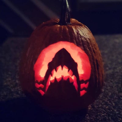 Shark Pumpkin Stencil, Shark PRINTABLE Pumpkin STENCIL, Shark Pumpkin Template, Pumpkin Carving ...