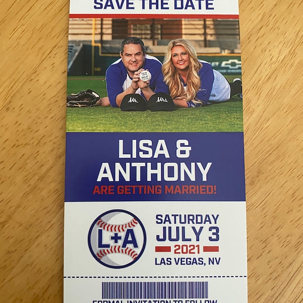 Baseball Fan Favorite Sports Ticket, Custom Invitation, Save the Date ...