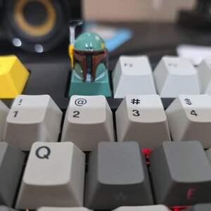 The Mandalorian Boba Fett Backlit LED Keycap Handmade Resin Custom