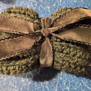 Chunky Wool Blend Crochet Winter Scarf - Kale Green Fleck - Etsy