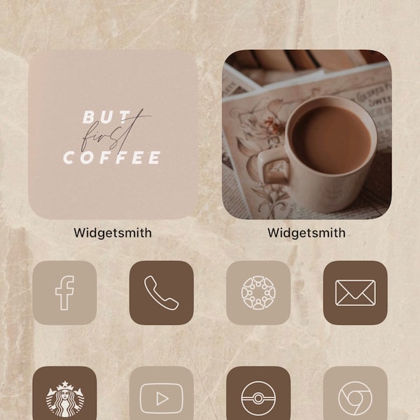 Classic App Icons, App Icons Aesthetic, Elegant Beige Cream Brown Icons ...