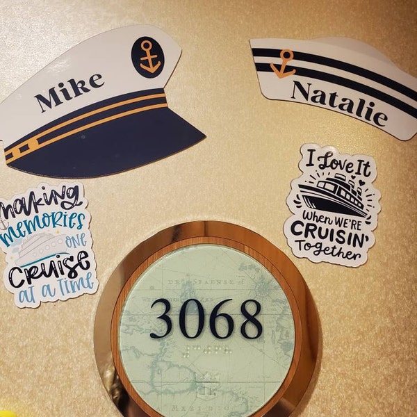 Personalized Cruise Door Magnet - Nautical Captain Hat or Sailor Hat ...